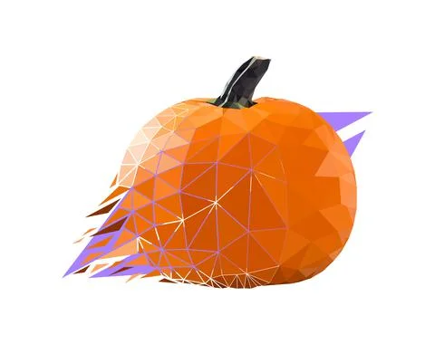 Vector pumpkin in low poly style Stock Illustration