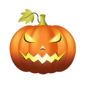 A vector pumpkin with a luminous angry face Stock Illustration