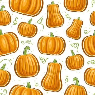 Vector Pumpkin Seamless Pattern Stock Illustration