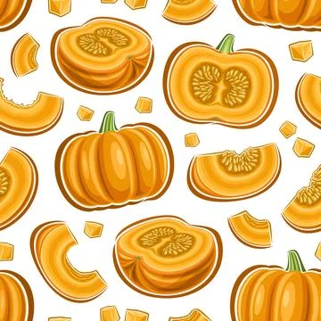 Vector Pumpkin Seamless Pattern Stock Illustration