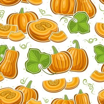 Vector Pumpkin Seamless Pattern Stock Illustration
