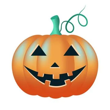 A vector pumpkin with a smiling face Stock Illustration