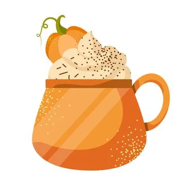 Vector pumpkin spice latte isolated on white background. Stock-Illustration