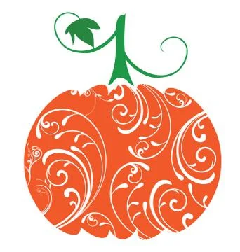 Vector Pumpkin With Swirls Stock Illustration
