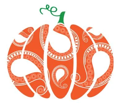 Vector Pumpkin With Swirls Illustrazione stock