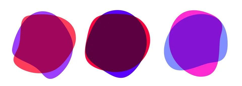 Vector purple blob shape set for background, fluid spot template for graphi.. イラスト素材