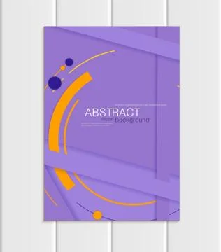 Vector purple brochure A5 or A4 format material design element corporate style Stock Illustration