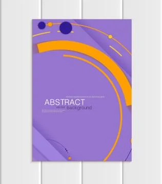 Vector purple brochure A5 or A4 format material design element corporate style Ilustração Stock