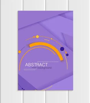 Vector purple brochure A5 or A4 format material design element corporate style Ilustração Stock