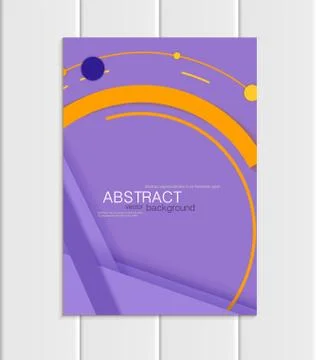 Vector purple brochure A5 or A4 format material design element corporate style Stock Illustration