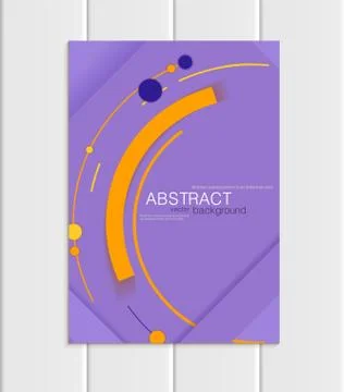 Vector purple brochure A5 or A4 format material design element corporate style Stock Illustration