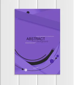Vector purple brochure A5 or A4 format material design black element corporate Ilustração Stock