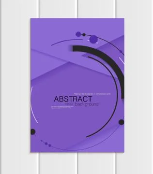 Vector purple brochure A5 or A4 format material design black element corporate Ilustração Stock