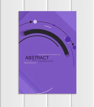 Vector purple brochure A5 or A4 format material design black element corporate Stock Illustration