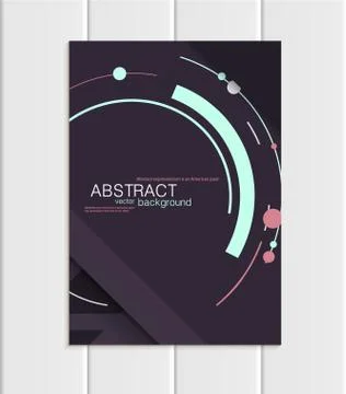Vector purple brochure A5 or A4 format material design element corporate style Ilustração Stock