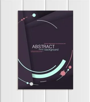 Vector purple brochure A5 or A4 format material design element corporate style Ilustração Stock