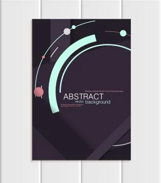 Vector purple brochure A5 or A4 format material design element corporate style Stock Illustration