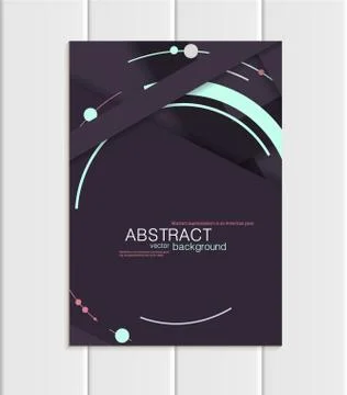 Vector purple brochure A5 or A4 format material design element corporate style Ilustração Stock