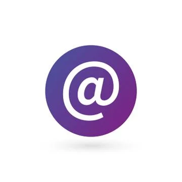 Vector purple e-mail internet icon button. Vector illustration isolated on wh Stock Illustration