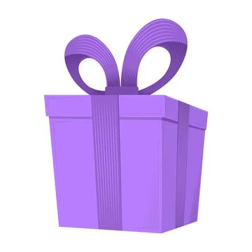 Vector purple gift box isolated on white background 스톡 일러스트