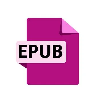 Vector purple icon EPUB. File format extensions icon. Stock Illustration
