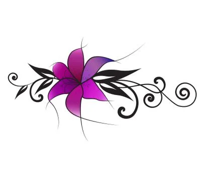 Vector purple lily Stock Illustration