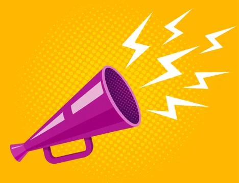 Vector purple megaphone. Иллюстрация