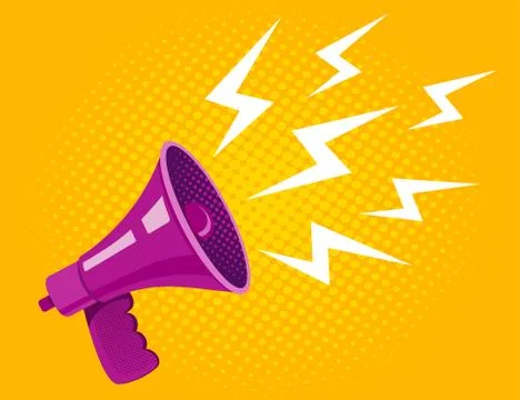 Vector purple megaphone. Stock Illustration