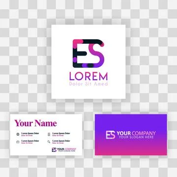 Vector Purple Modern Creative. Clean Business Card Template Concept. SE Lette Stock Illustration