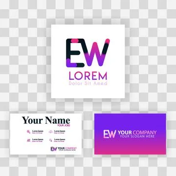 Vector Purple Modern Creative. Clean Business Card Template Concept. WE Lette Stock Illustration