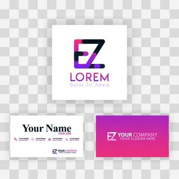 Vector Purple Modern Creative. Clean Business Card Template Concept. ZE Lette Illustrazione stock