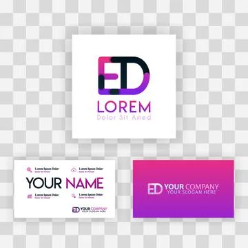 Vector Purple Modern Creative. Clean Business Card Template Concept. DE Lette Stock Illustration