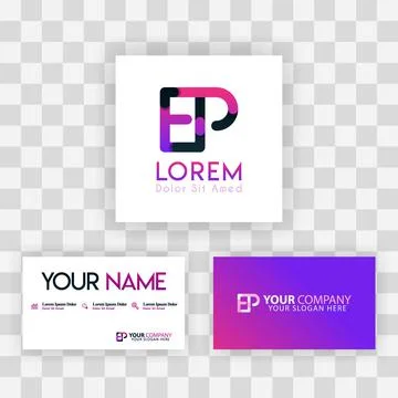 Vector Purple Modern Creative. Clean Business Card Template Concept. PE Lette Stock Illustration