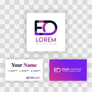 Vector Purple Modern Creative. Clean Business Card Template Concept. OE Lette Stock Illustration