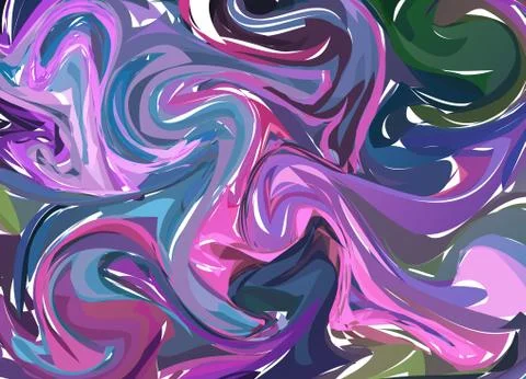 Vector Purple Pink Hand drawn artwork on water marble texture. Liquid paint p Stock Illustration