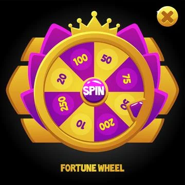 Vector purple spin wheel for the game. Stock Illustration