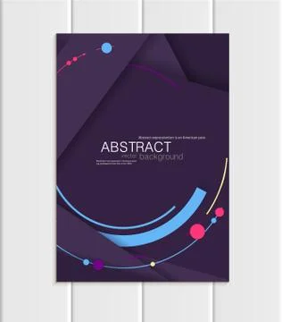 Vector purple violet brochure A5 or A4 format material design element corporate Ilustração Stock