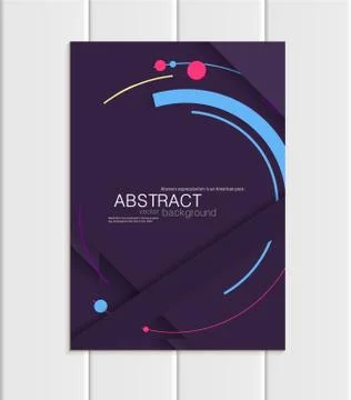 Vector purple violet brochure A5 or A4 format material design element corporate Stock Illustration