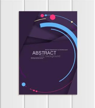 Vector purple violet brochure A5 or A4 format material design element corporate Stock Illustration