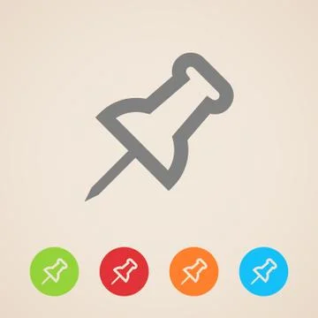 Vector push pin icons Stock Illustration