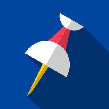 Vector push pin origami flat icon 스톡 일러스트