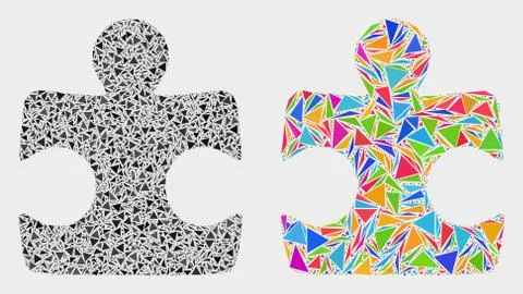 Vector Puzzle Element Mosaic Icon of Triangle Elements Illustrazione stock
