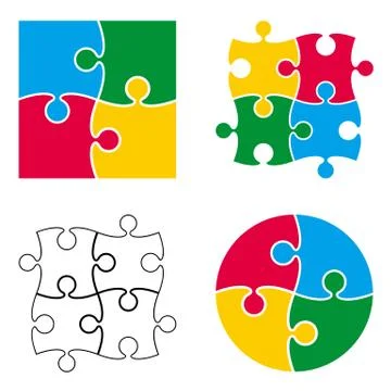 Vector puzzle pattern isolated on white background Illustrazione stock