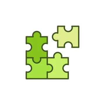 Vector Puzzle Pieces concept colored icon Stock Illustration