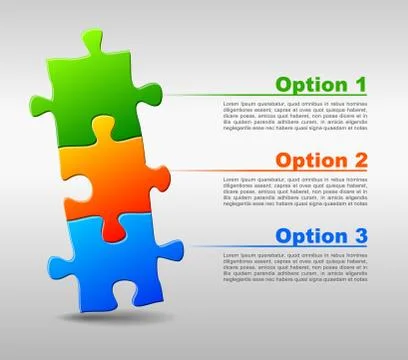Vector puzzle three pieces Stock Illustration