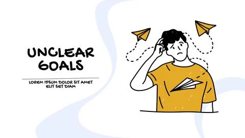 Vector of a puzzled man thinking about the confusing tasks at hand 스톡 일러스트