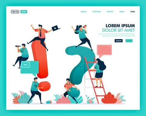 Vector for QnA or question and answer. Questioning many thing and looking for Stock Illustration