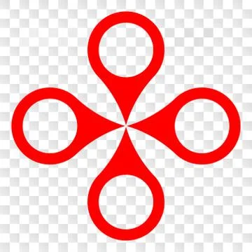 Vector Quadrocopter Icon on Chess Transparent Background Stock Illustration