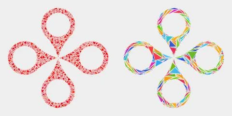 Vector Quadrocopter Mosaic Icon of Triangle Elements Stock Illustration