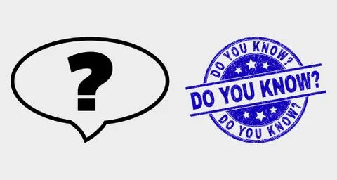 Vector Question Banner Icon and Distress Do You Know? Seal Stock Illustration
